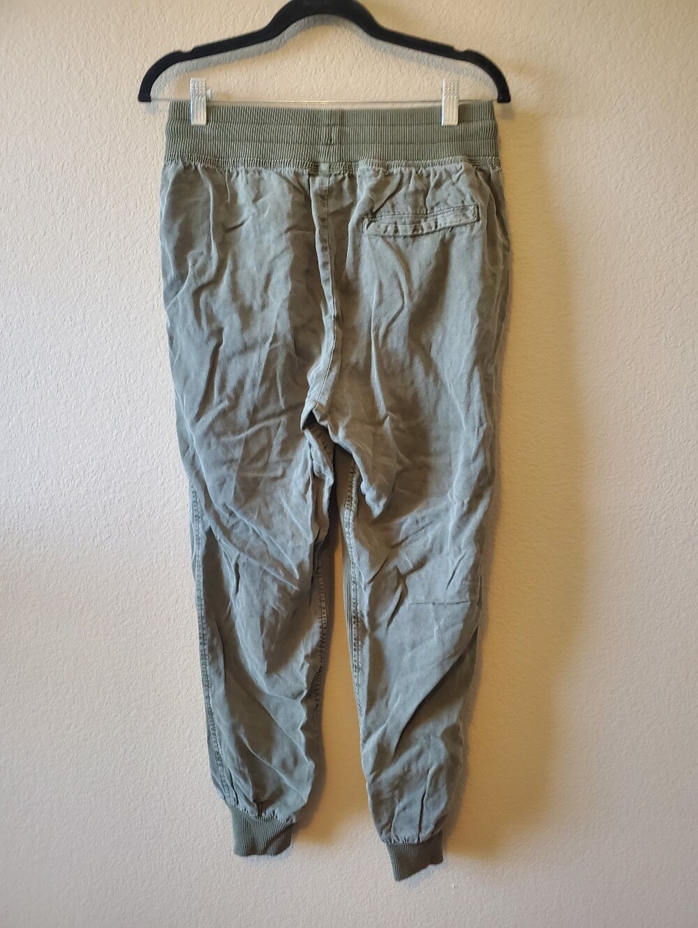 Aerie Olive Ribbed Woven Joggers - Picture 3 of 5